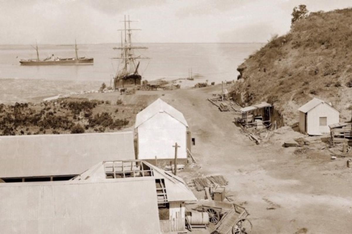First image taken of Fort Hill Wharf. 
